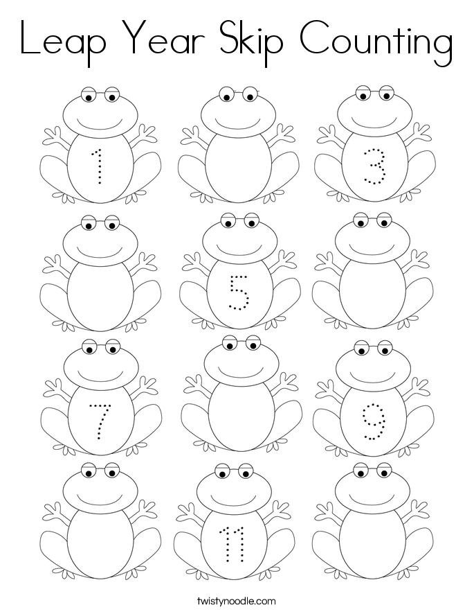 Leap Year Skip Counting Coloring Page