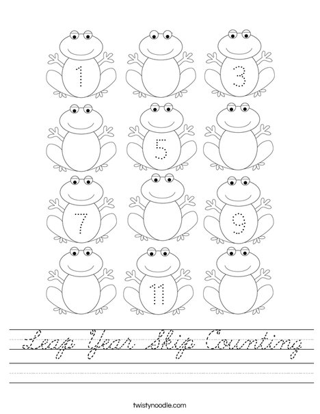 Leap Year Skip Counting Worksheet