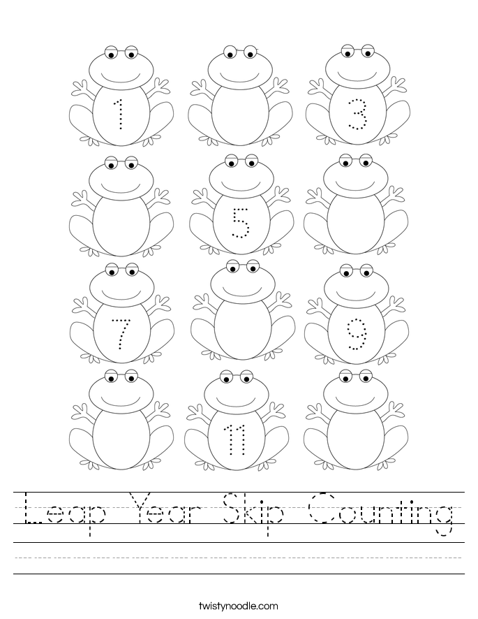 Leap Year Skip Counting Worksheet