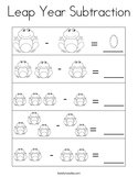 Leap Year Subtraction Coloring Page