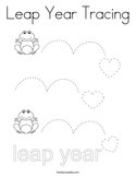 Leap Year Tracing Coloring Page