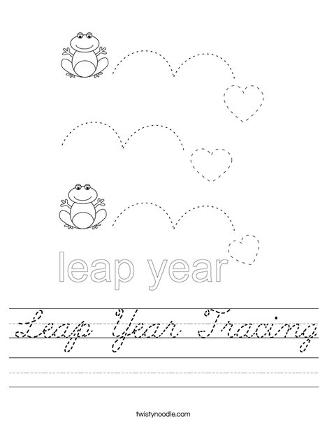 Leap Year Tracing Worksheet