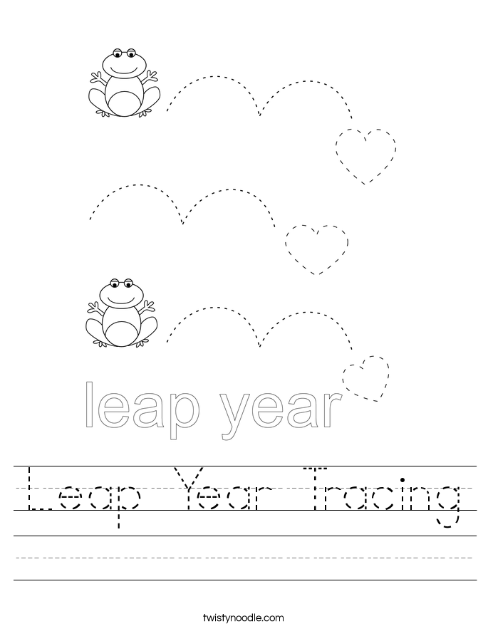 Leap Year Tracing Worksheet