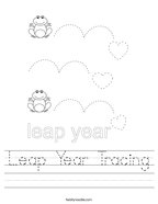 Leap Year Tracing Handwriting Sheet