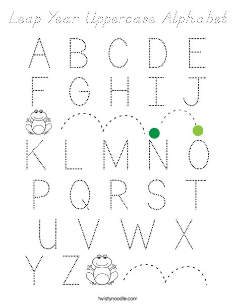Leap Year Uppercase Alphabet Coloring Page