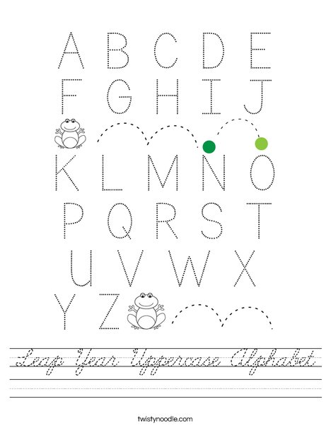 Leap Year Uppercase Alphabet Worksheet