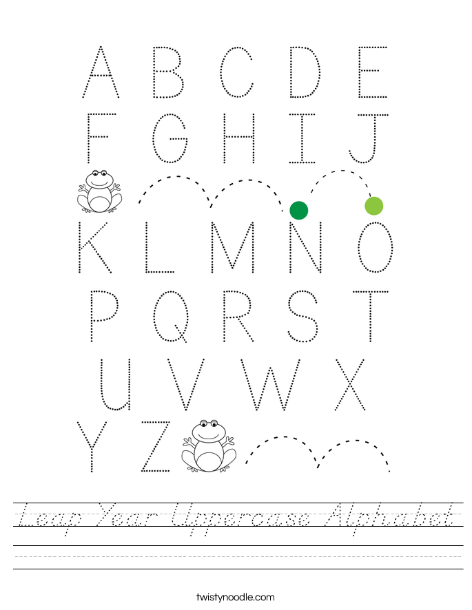 Leap Year Uppercase Alphabet Worksheet