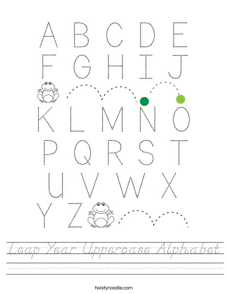 Leap Year Uppercase Alphabet Worksheet