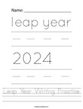Leap Year Writing Practice Worksheet