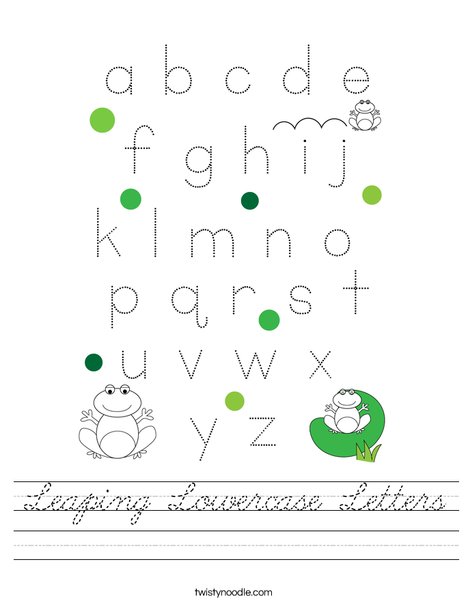 Leaping Lowercase Letters Worksheet