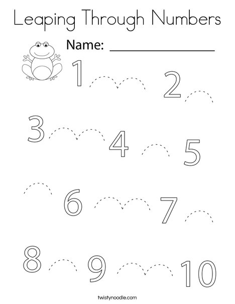 Leaping Through Numbers Coloring Page