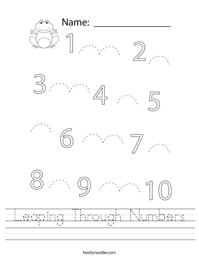 Leaping Through Numbers Worksheet