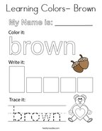Learning Colors- Brown Coloring Page