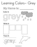 Learning Colors- Grey Coloring Page