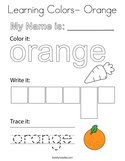 Learning Colors- Orange Coloring Page