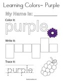 Learning Colors- Purple Coloring Page