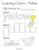 Learning Colors- Yellow Coloring Page