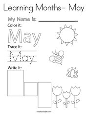 Learning Months- May Coloring Page
