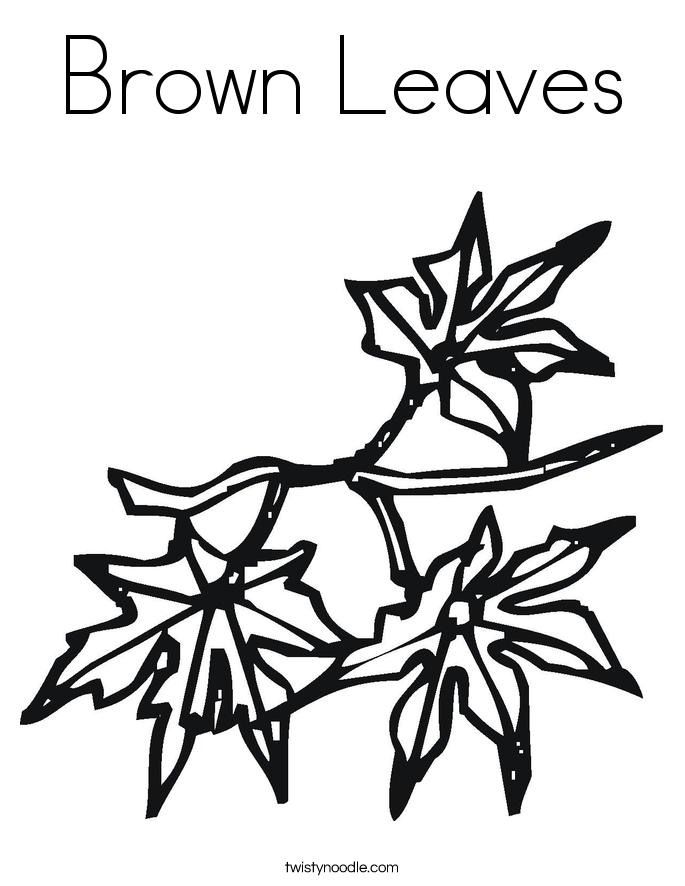 Brown Leaves Coloring Page
