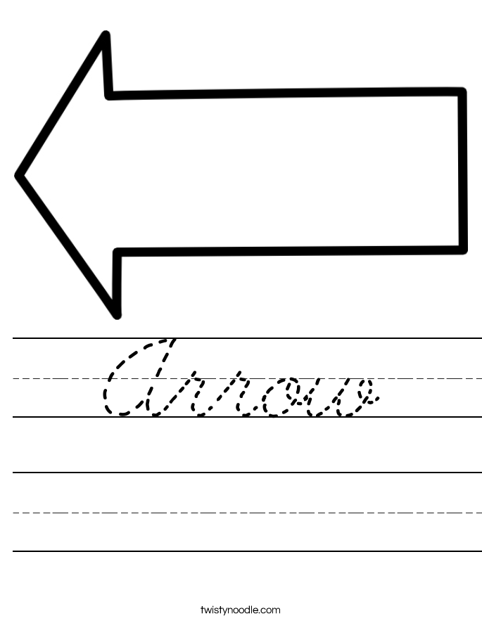 Arrow Worksheet - Cursive - Twisty Noodle