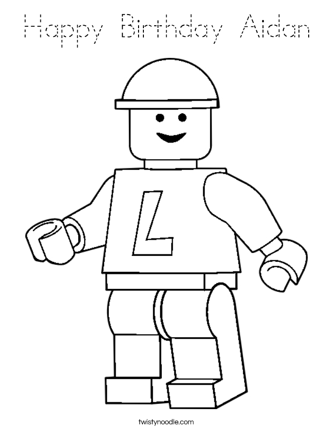 Happy Birthday Aidan Coloring Page