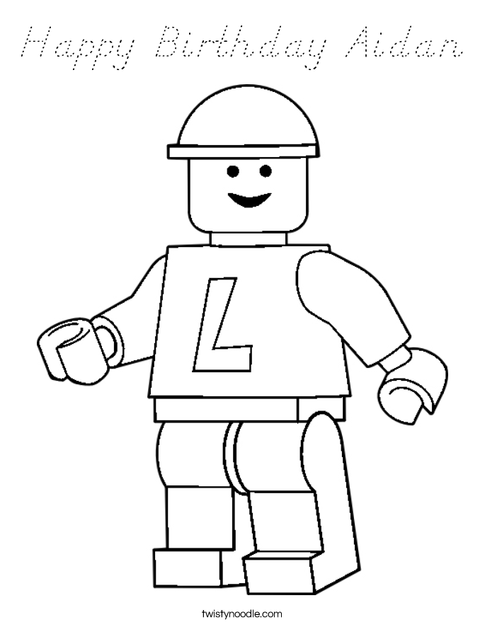 Happy Birthday Aidan Coloring Page