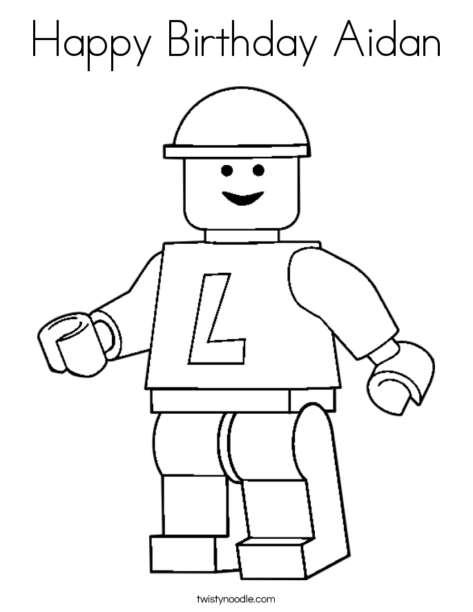 Happy Birthday Aidan Coloring Page