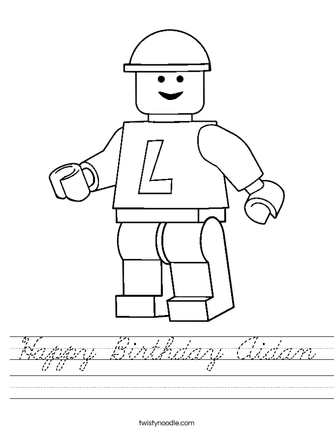 Happy Birthday Aidan Worksheet