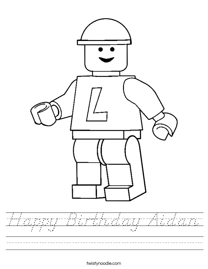 Happy Birthday Aidan Worksheet