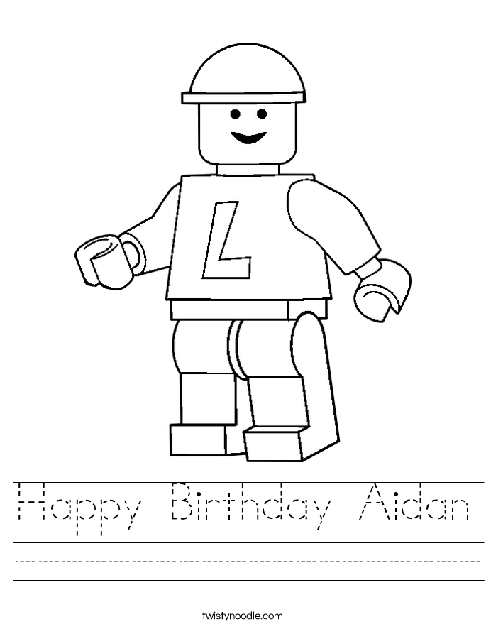 Happy Birthday Aidan Worksheet