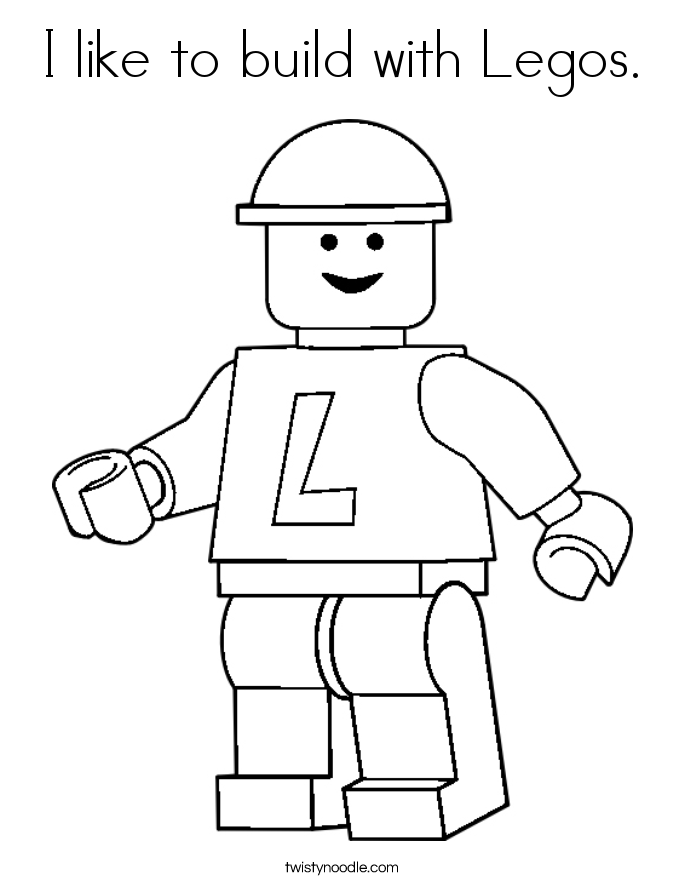 I like to build with Legos. Coloring Page