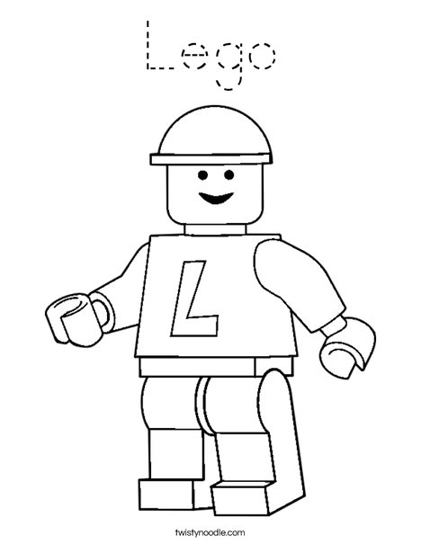 Lego Coloring Page - Tracing - Twisty Noodle