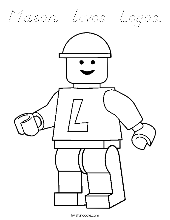 Mason  loves  Legos. Coloring Page