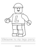 Welcome to my lego party Worksheet