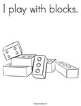 I play with blocks. Coloring Page