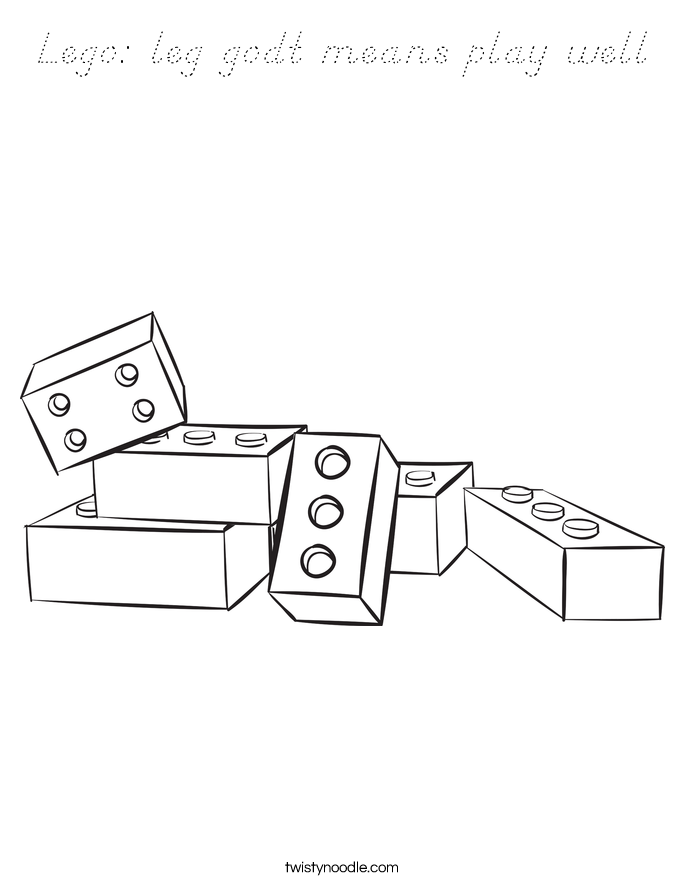 Lego: leg godt means play well Coloring Page