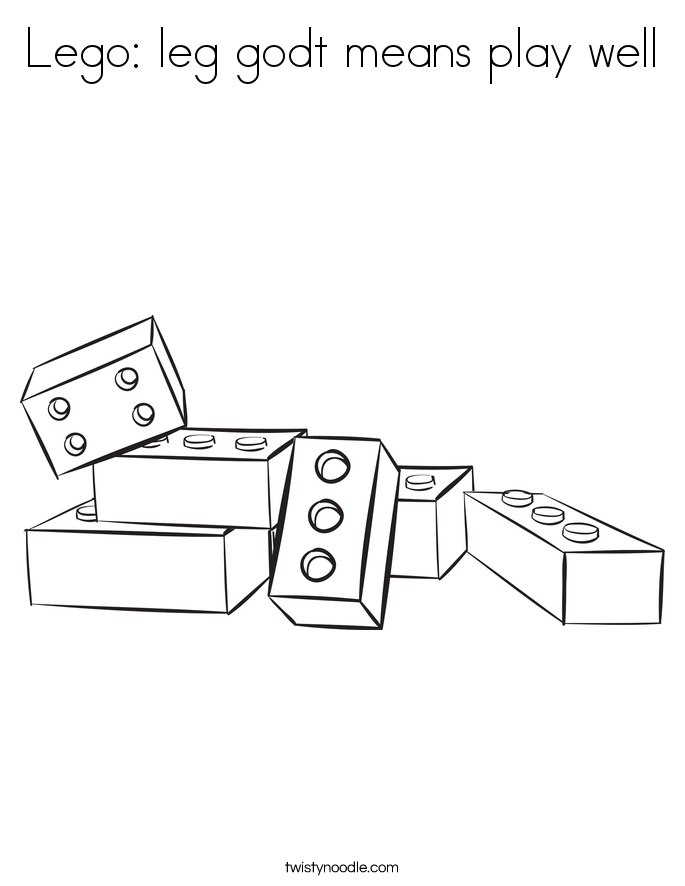 Lego: leg godt means play well Coloring Page