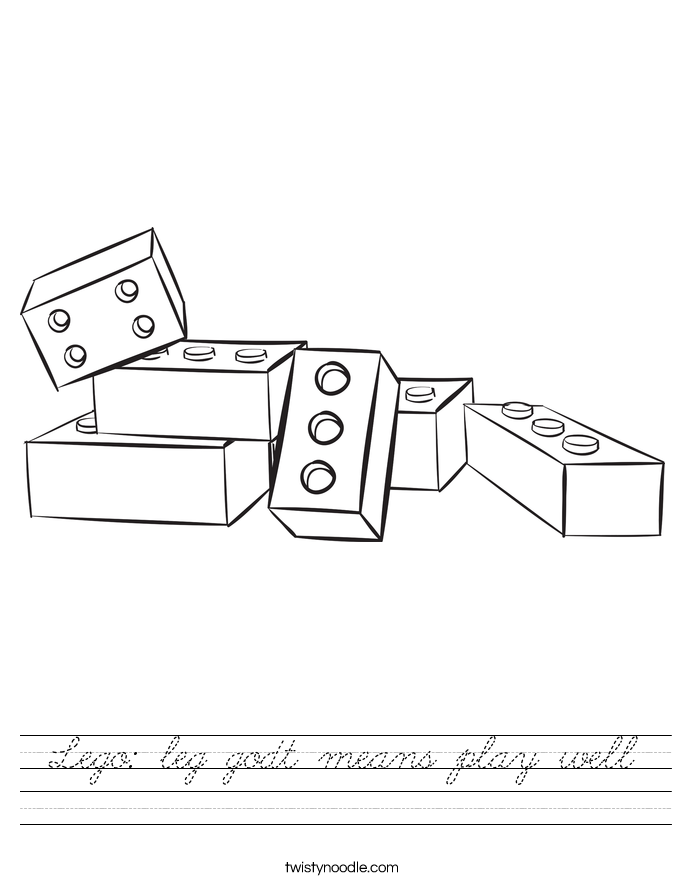 Lego: leg godt means play well Worksheet