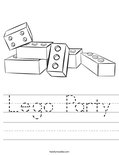 Lego Party Worksheet