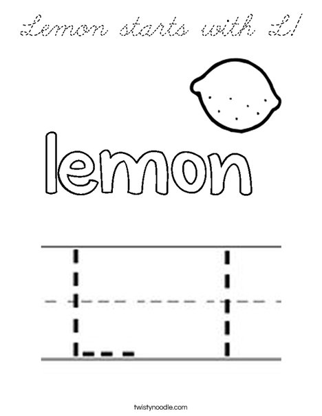 Lemon starts with L! Coloring Page