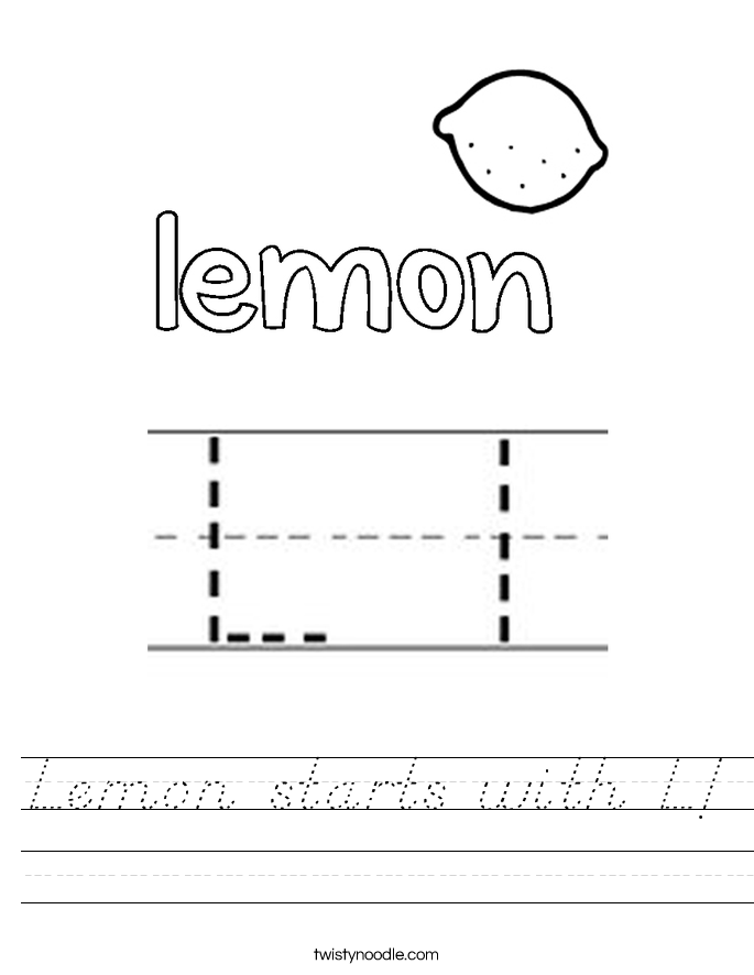 Lemon starts with L! Worksheet