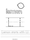 Lemon starts with L! Worksheet