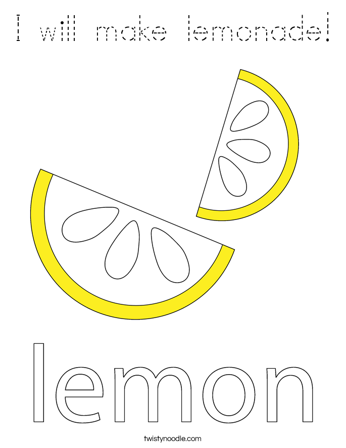 I will make lemonade! Coloring Page