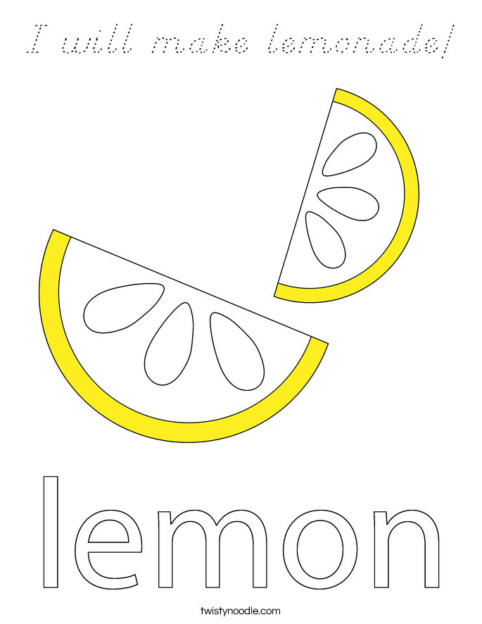 I will make lemonade! Coloring Page
