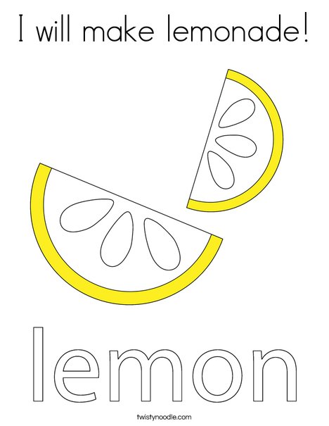 I will make lemonade Coloring Page - Twisty Noodle