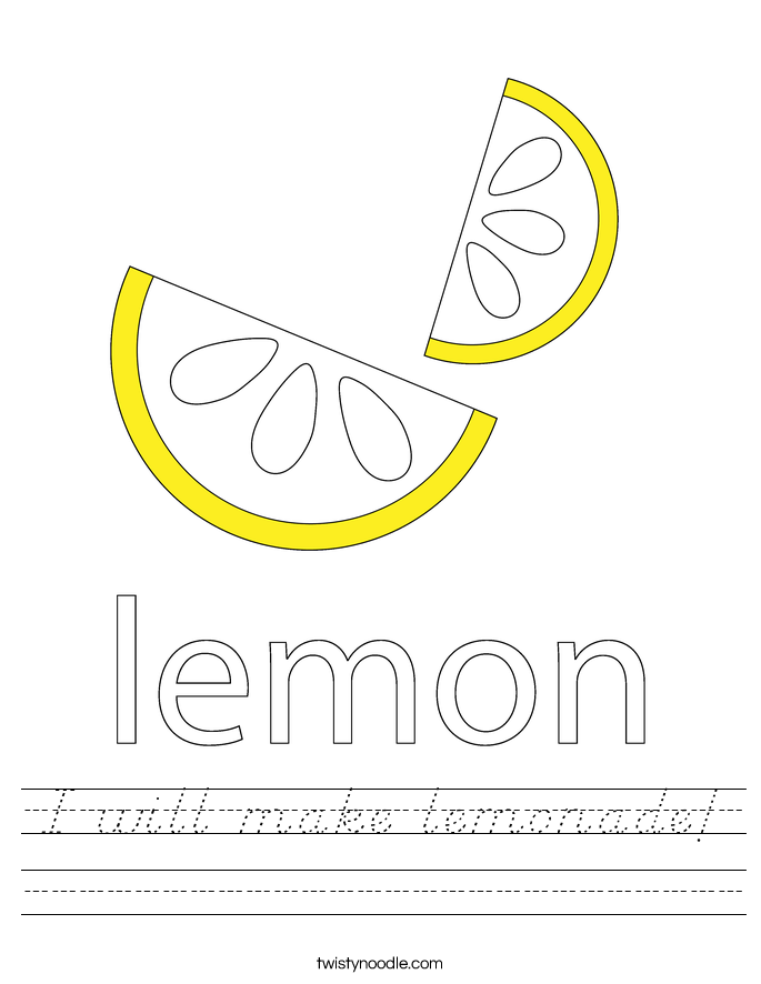 I will make lemonade! Worksheet