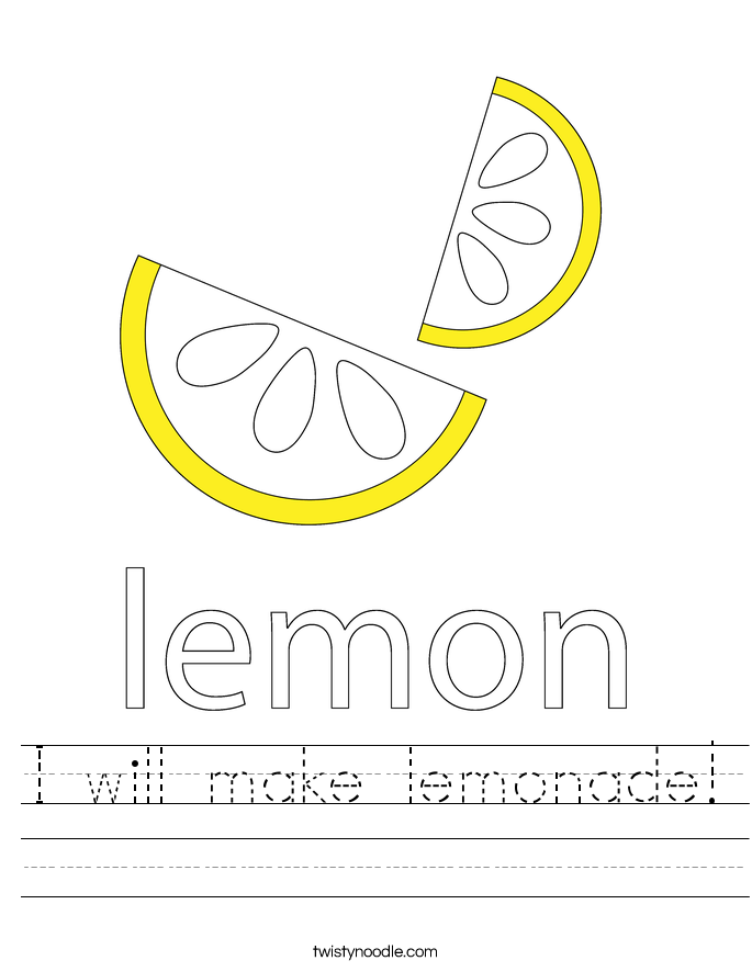 I will make lemonade! Worksheet