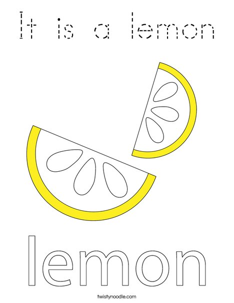 It is a lemon Coloring Page - Tracing - Twisty Noodle