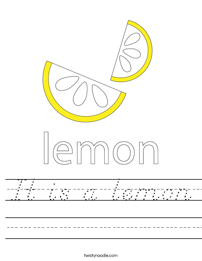 It is a lemon Worksheet