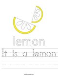 It is a lemon Worksheet